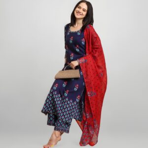 Women's Printed Kurta with Pant & Dupatta