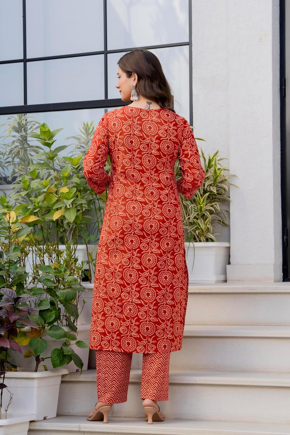 Women's Pure Cotton Kurta with Pants and Dupatta - Image 5