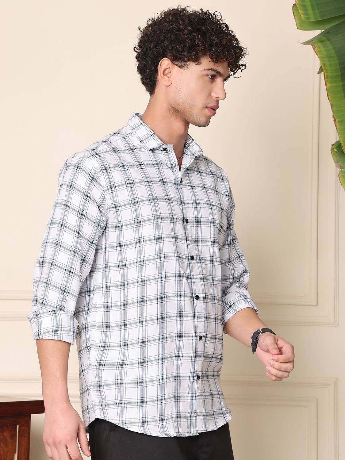 METRONAUT Men Regular Fit Solid Spread Collar Casual Shirt - Image 5