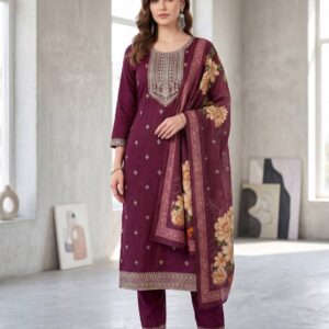 Diodion Floral Print Kurta, Trouser/Pant & Dupatta Set